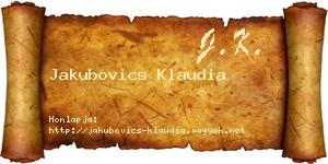 Jakubovics Klaudia névjegykártya