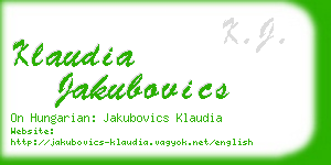klaudia jakubovics business card
